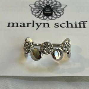 New MARLYN SCHIFF Adjustable Pave Multi Disc Ring